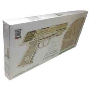 Ugears Model Handgun Wolf 01 Assemble Wood Mechanical Toy Rubber Bands NEW